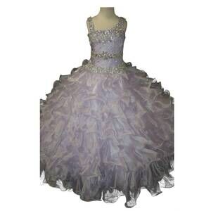 NEW LITTLE ROSIE girl's glitz pageant dress in lilac
